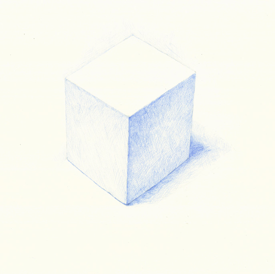 横山／色鉛筆で直方体を描いてみる