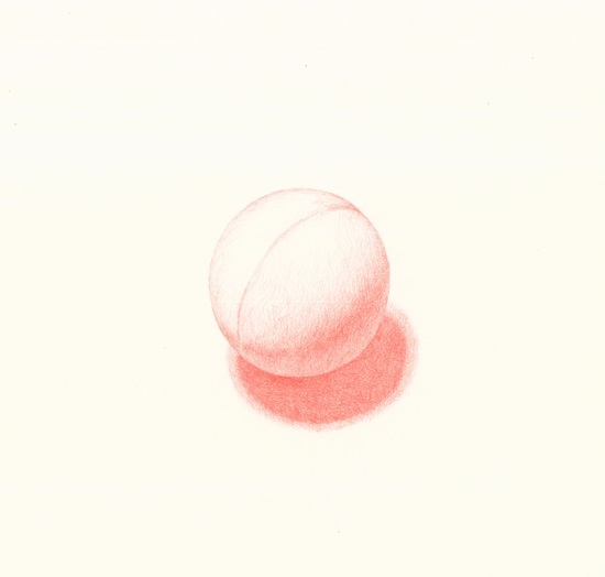 横山／色鉛筆で球を描いてみる
